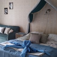 Blue room double bed