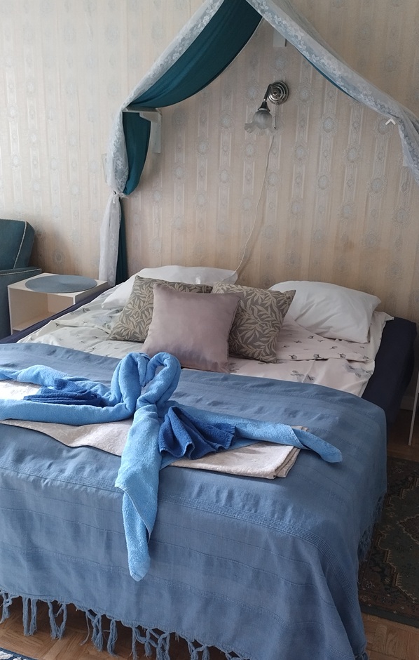 Blue room double bed